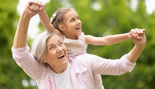 Grandmother and granddaughter