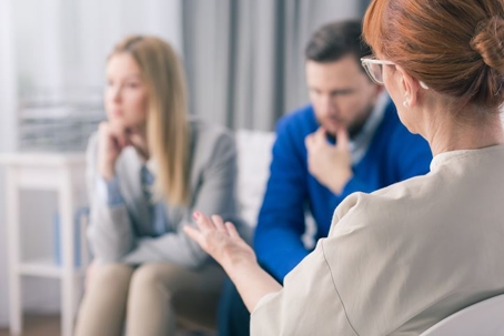 couple sitting during mediation