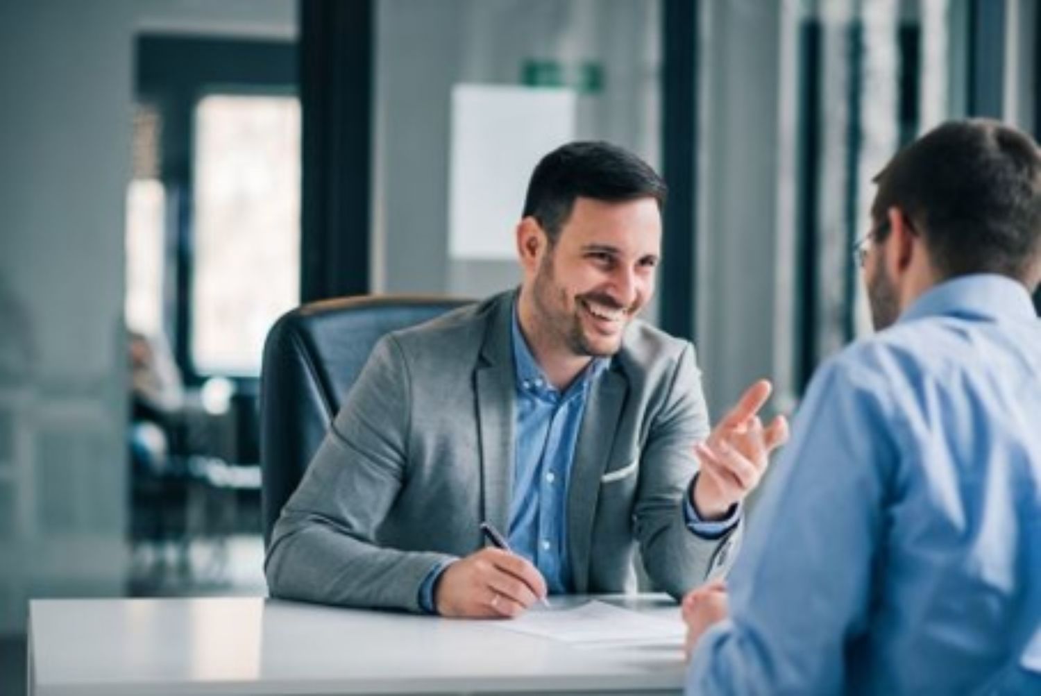 lawyer and client talking